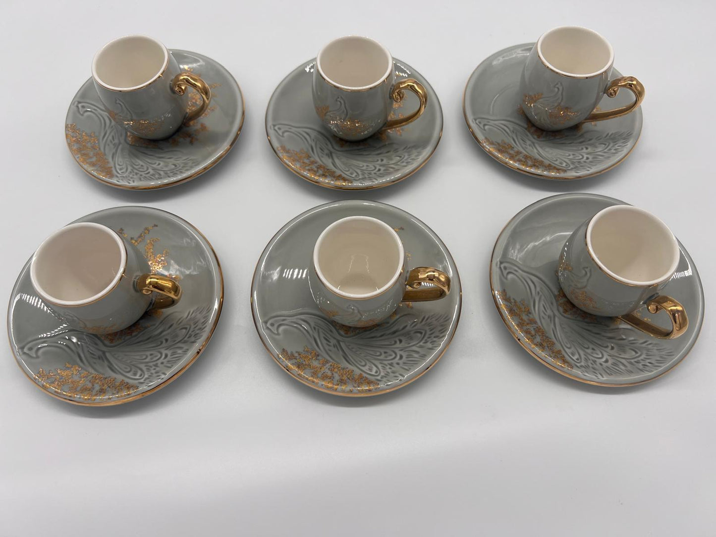Noura's Kitchenware Stylish white Coffee cups 6pcs