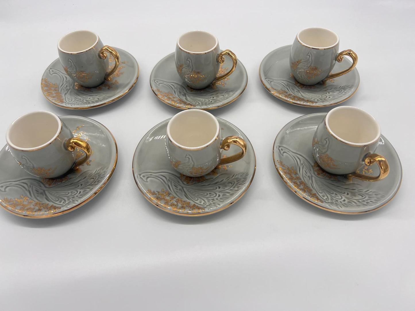 Noura's Kitchenware Stylish white Coffee cups 6pcs