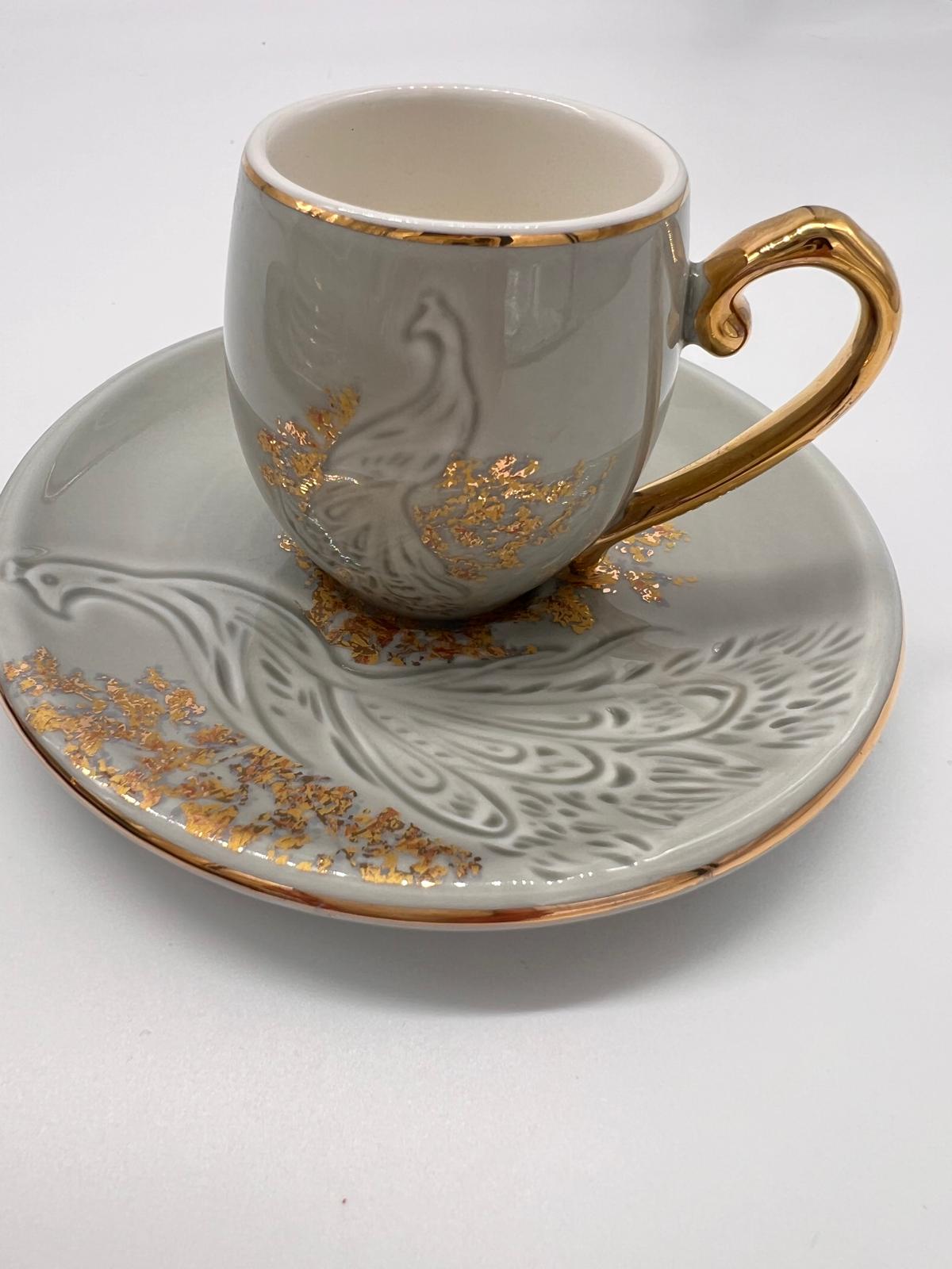 Noura's Kitchenware Stylish white Coffee cups 6pcs
