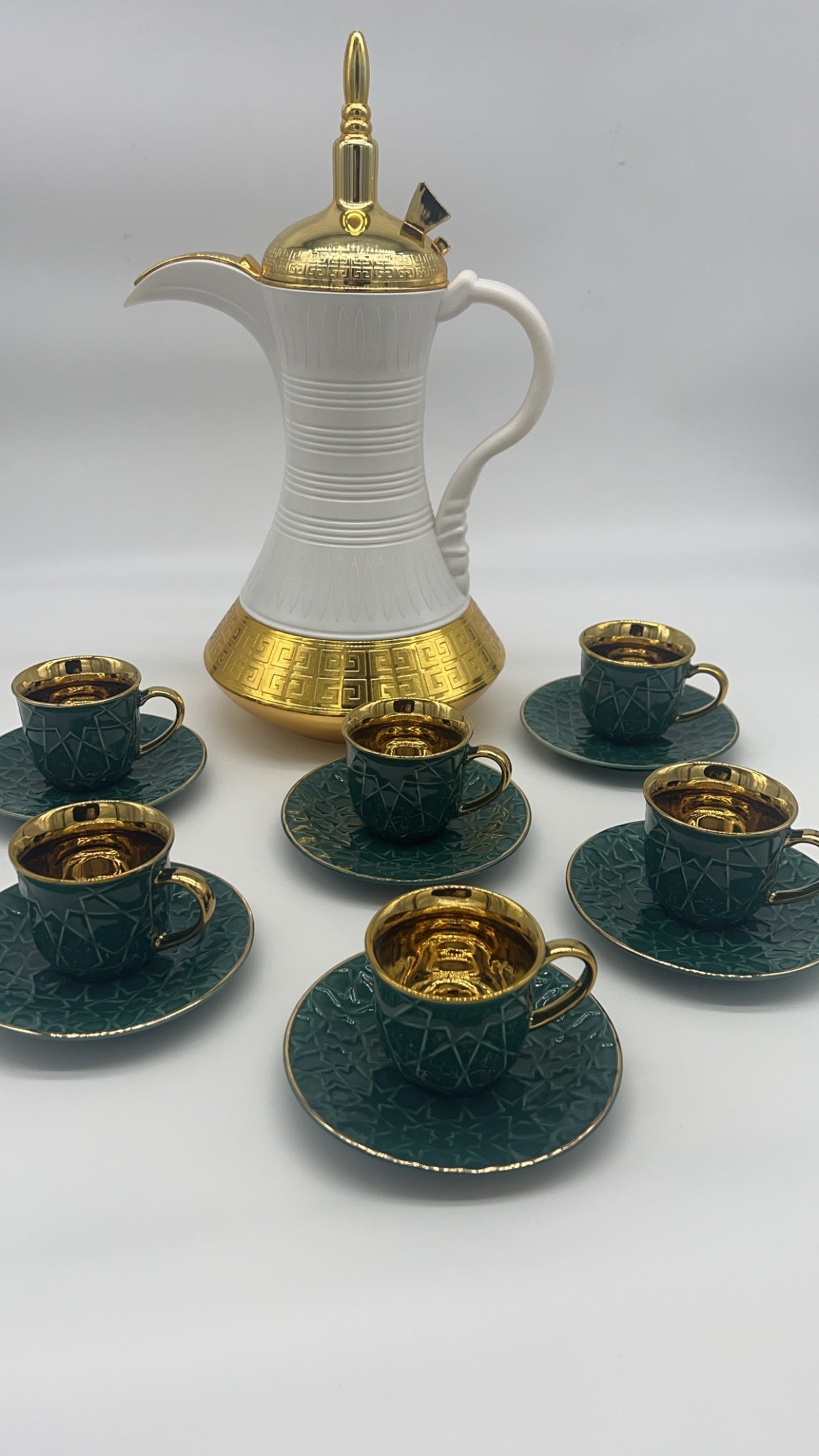 Noura's Kitchenware Stylish Blue&Gold Coffee set