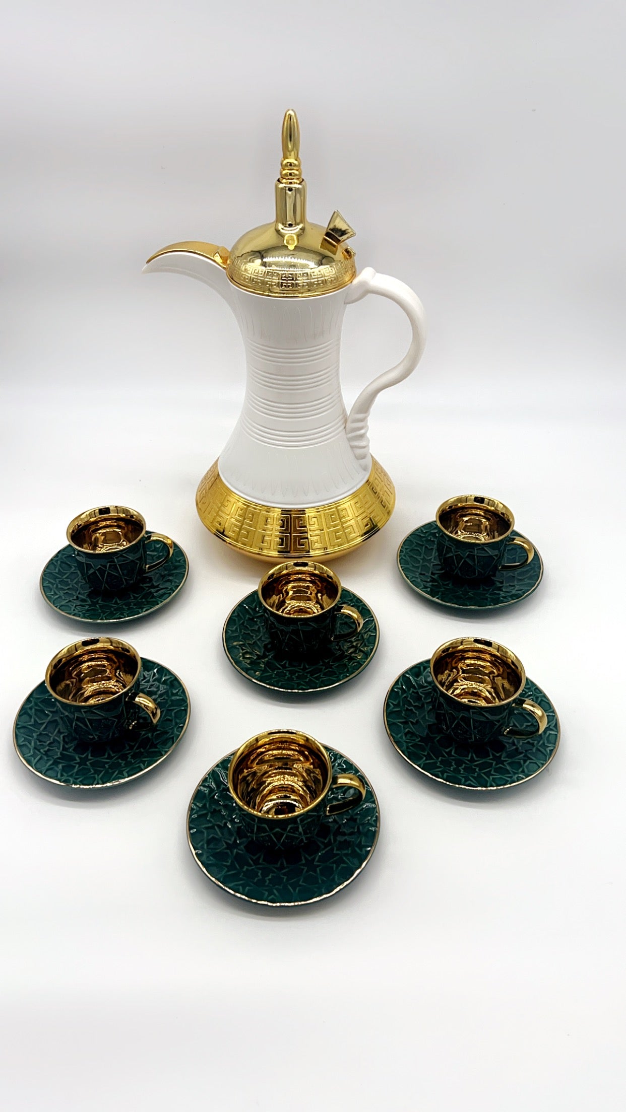 Noura's Kitchenware Stylish Blue&Gold Coffee set