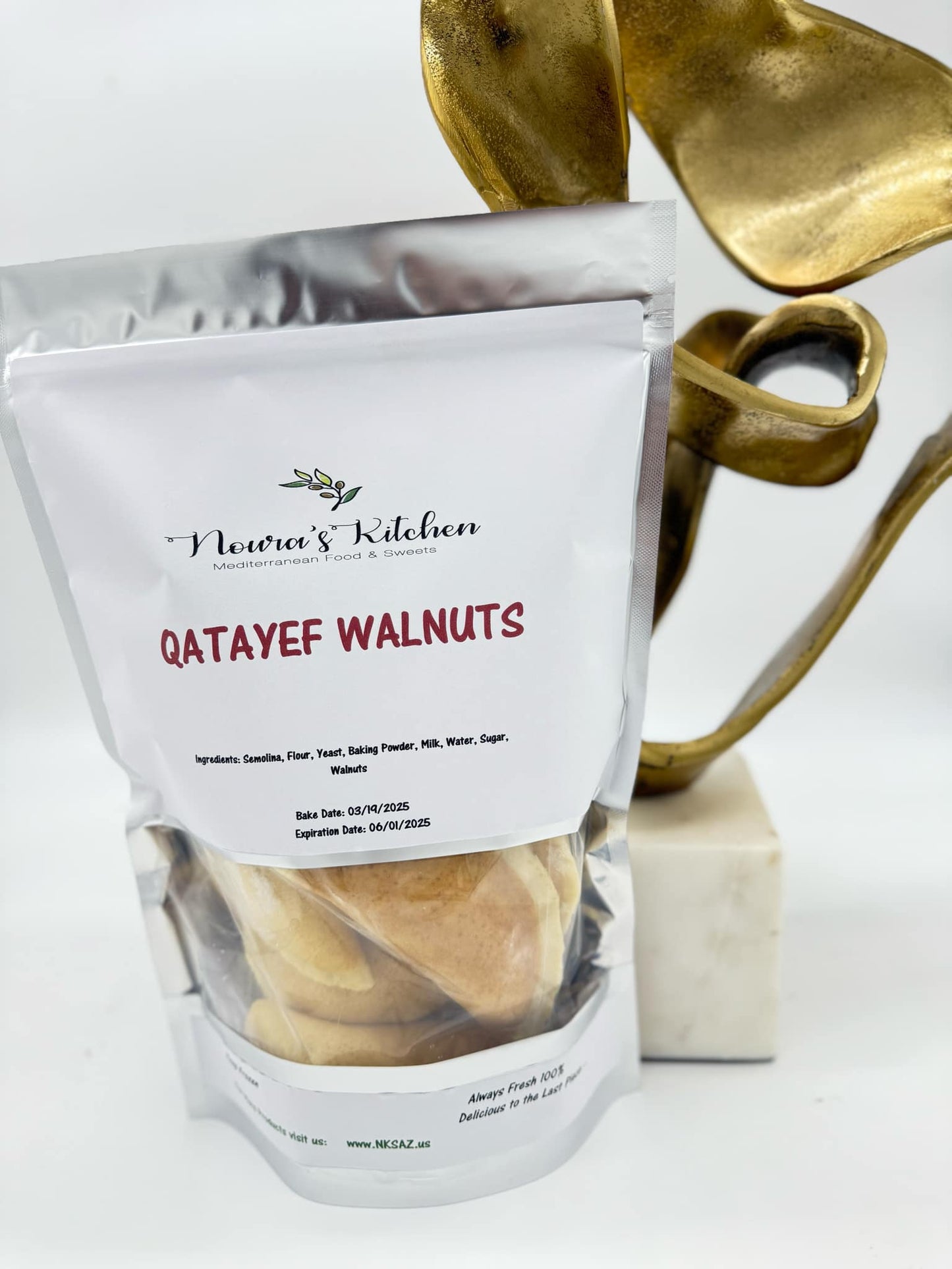 Noura's kitchen Frozen Qatayef Walnut 12pcs