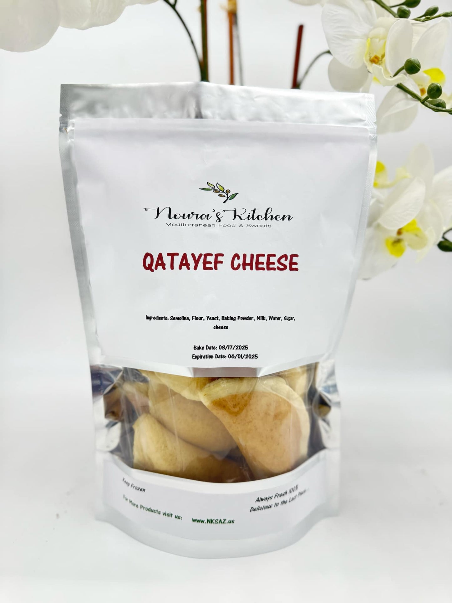 Noura's kitchen Frozen Qatayef cheese 12pcs