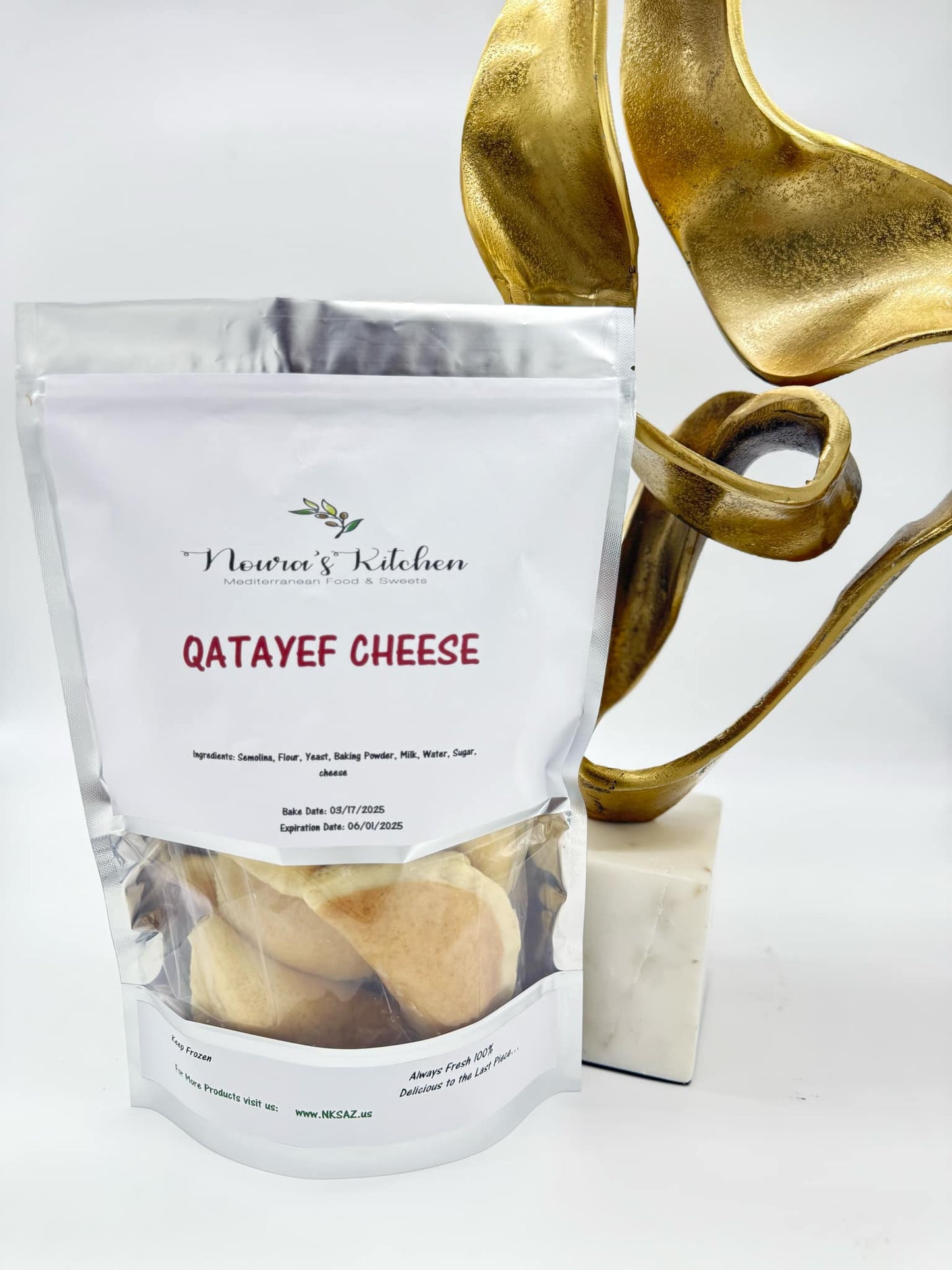 Noura's kitchen Frozen Qatayef cheese 12pcs