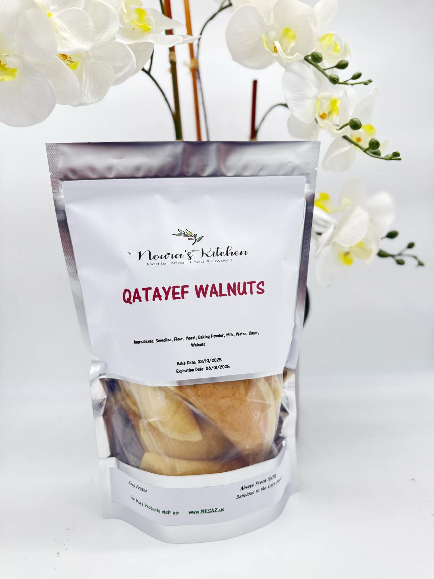 Noura's kitchen Frozen Qatayef Walnut 12pcs