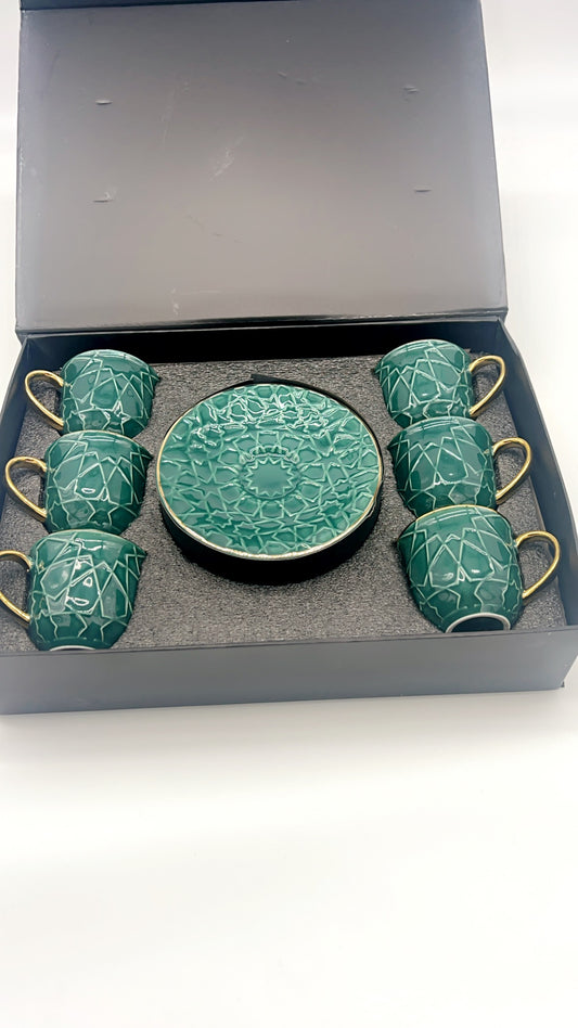 Noura's Kitchenware Stylish Blueish Coffee Cups 6pcs